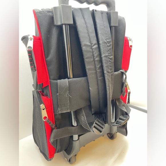 Vintage No Rules Rolling Backpack 90's Skater Raver Bag NR Bookbag Red Black - Picture 3 of 9
